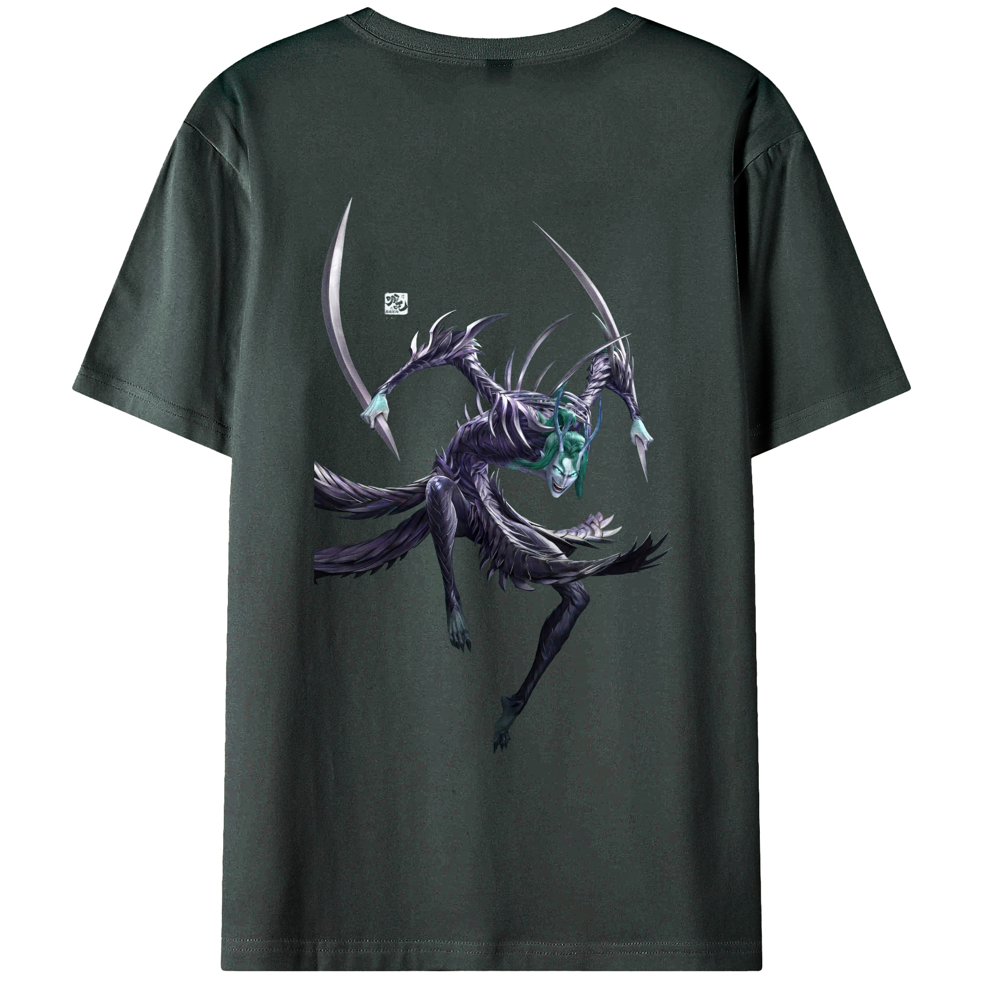 （画像用） Ne Zha 2 ナタ 魔童の大暴れ 綿100％ メンズ半袖Tシャツ（バックプリント） 通気性